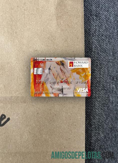 AS Maryland Howard Personal bank visa electron kartu tampilan foto depan desain