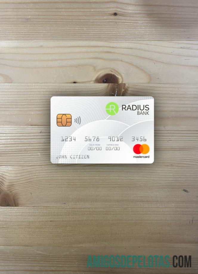 AS Massachusetts Radius bank mastercard tampilan foto depan sampel