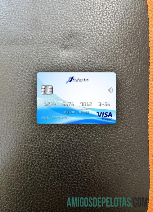 AS Nebraska Five Points bank visa classic kartu tampilan foto depan templat