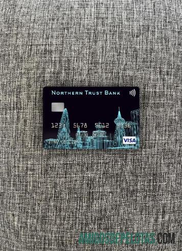 AS Northern Trust bank visa kartu tampilan foto depan templat