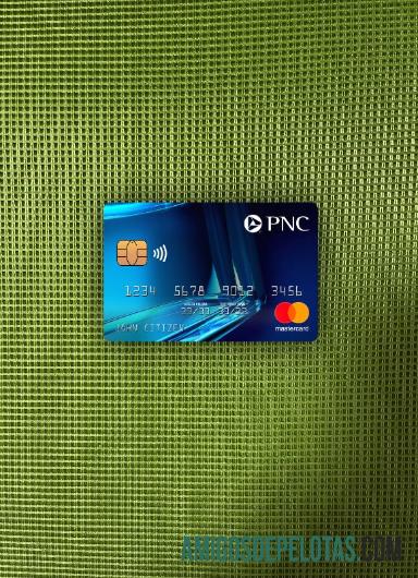 AS PNC bank mastercard biru tampilan foto depan templat