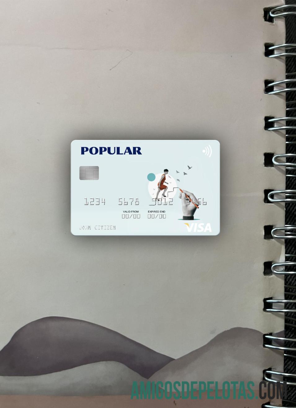 AS Popular, Inc. bank visa kartu tampilan foto depan makering