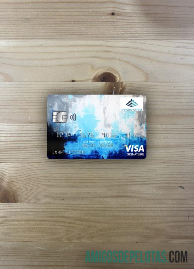 AS Springside Hipotik bank visa Tanda Tangan kartu tampilan foto depan templat