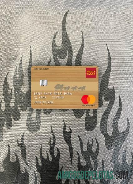 AS Wells Fargo bank mastercard cokelat tampilan foto depan desain