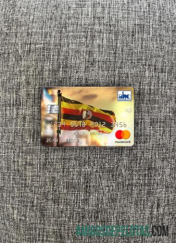 Uganda ABC bank of Uganda mastercard tampilan foto depan templat