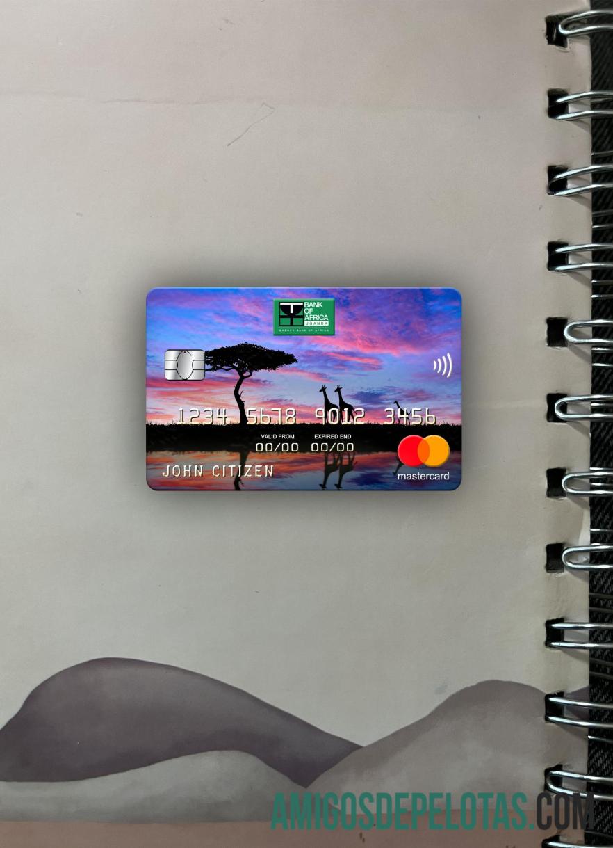 Uganda bank of Africa mastercard tampilan foto depan templat