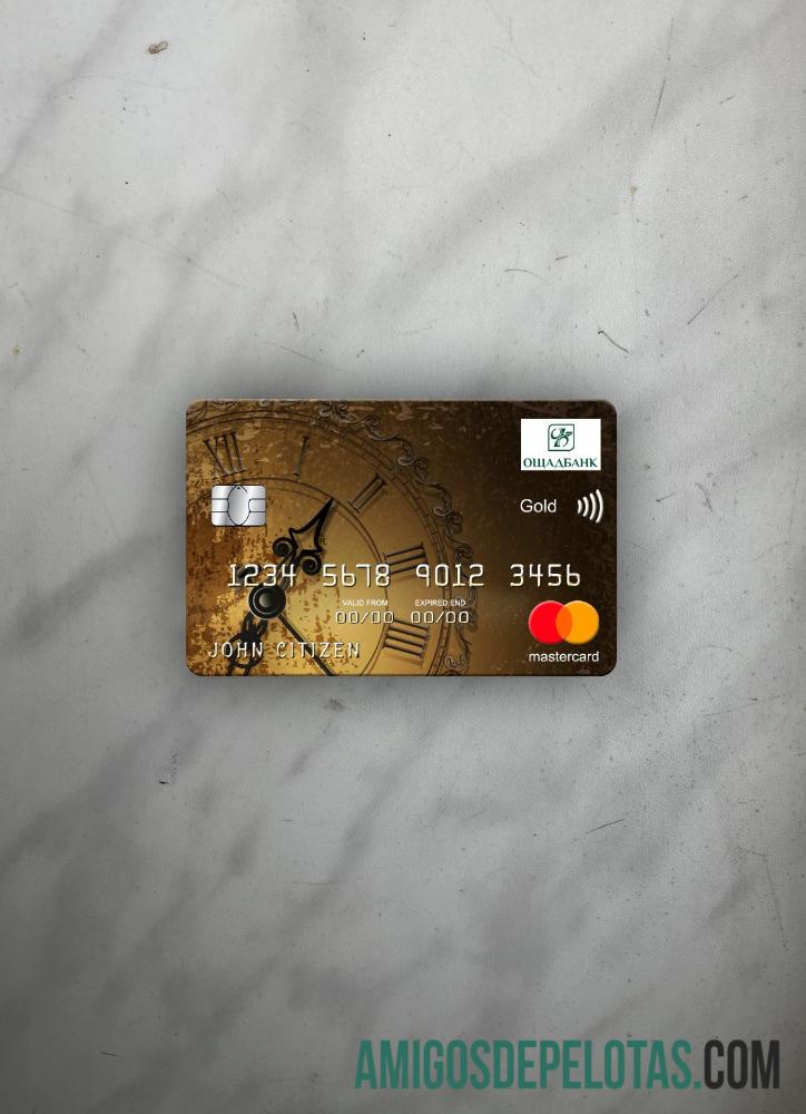 Ukraina Oshadbank Ukraina mastercard gold tampilan foto depan sampel