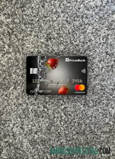 Ukraina PrivatBank mastercard tampilan foto depan templat