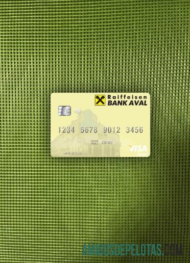 Ukraina Raiffeisen bank visa Debit kartu tampilan foto depan pratinjau