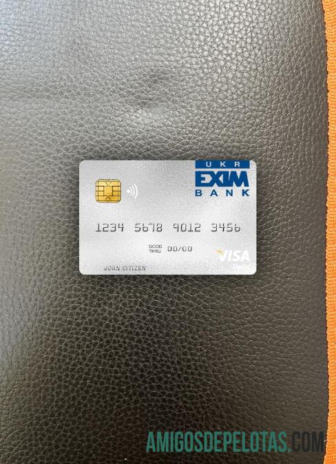Ukraina Ukreximbank visa Debit kartu tampilan foto depan pratinjau