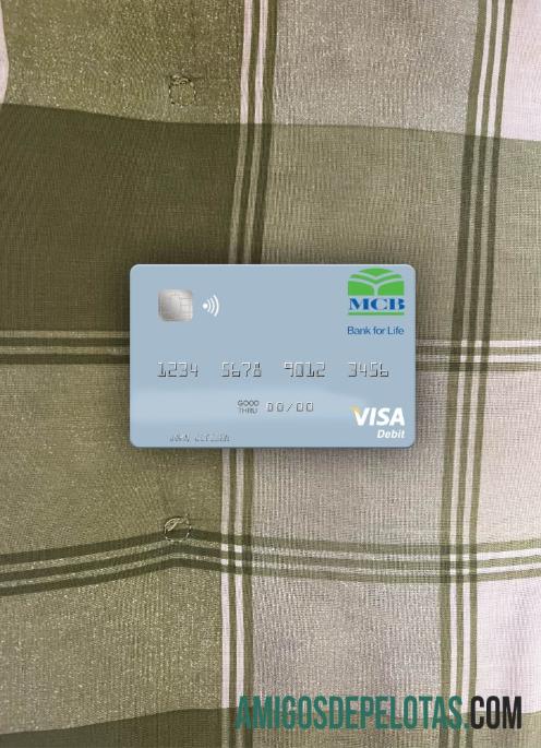 Uni Emirat Arab MCB bank visa Debit kartu tampilan foto depan pratinjau