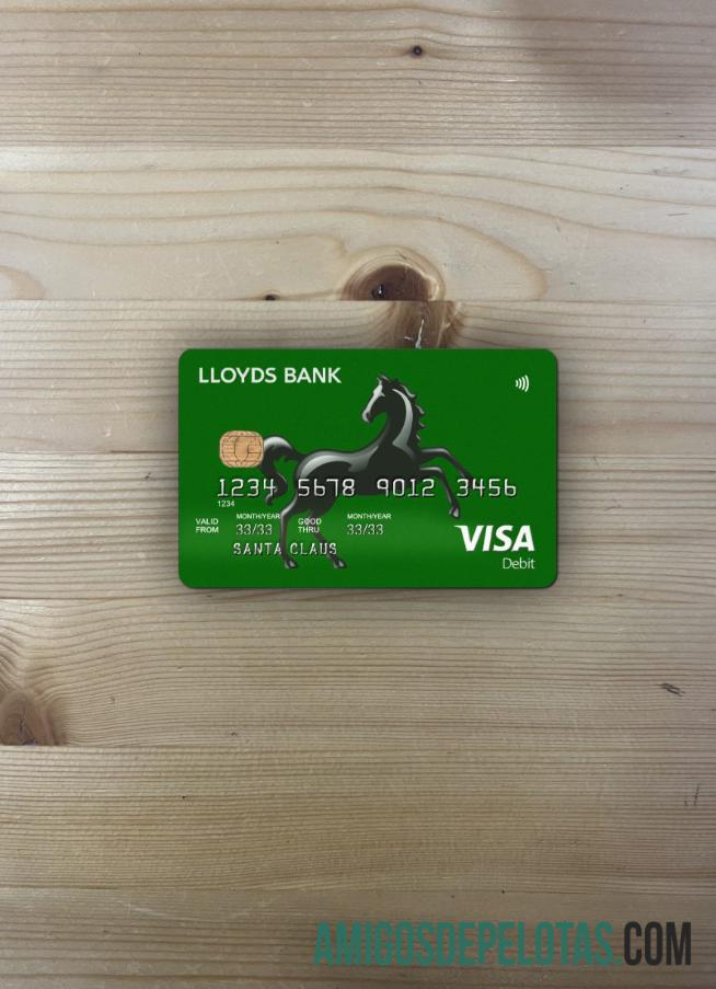 Inggris Raya Lloyds Kredit kartu visa tampilan foto depan sampel