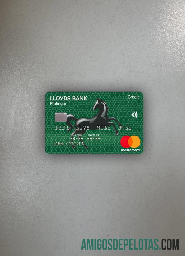 Inggris Raya Lloyds platinum mastercard tampilan foto depan desain