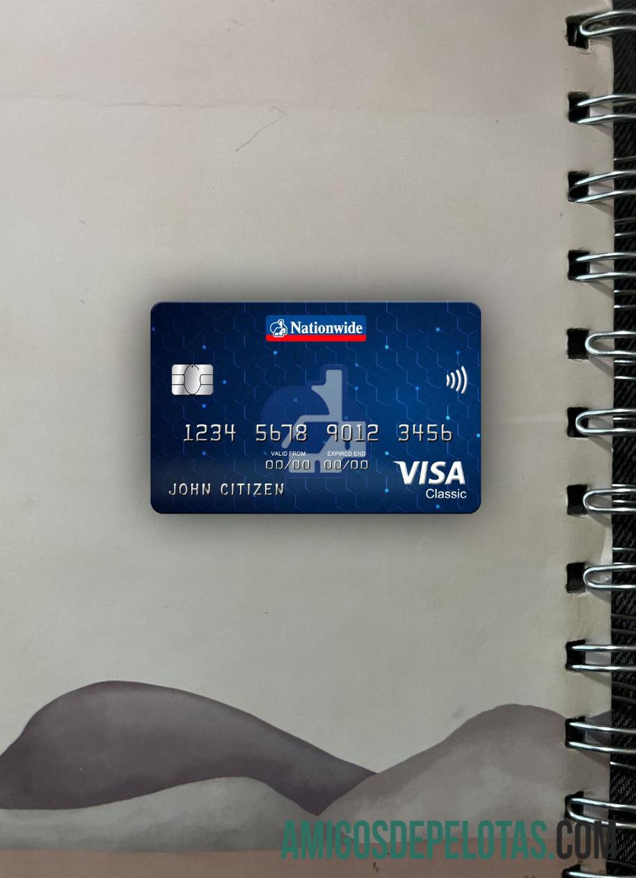 Inggris Raya Nationwide bank visa classic kartu tampilan foto depan desain