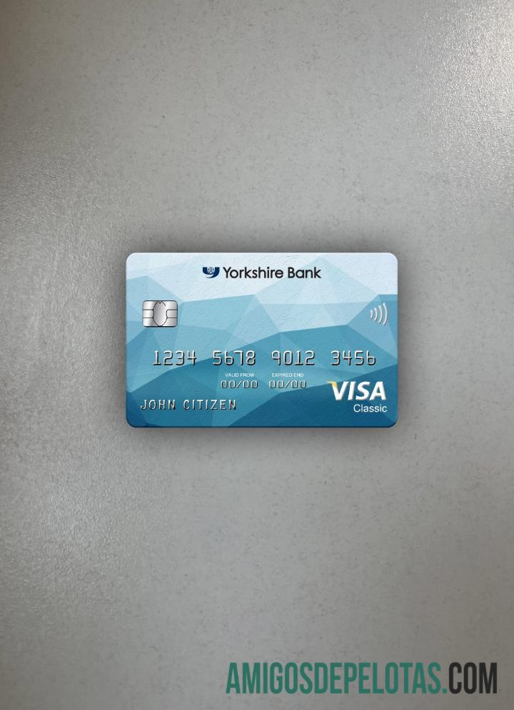 Inggris Raya Yorkshire bank visa classic kartu tampilan foto depan templat