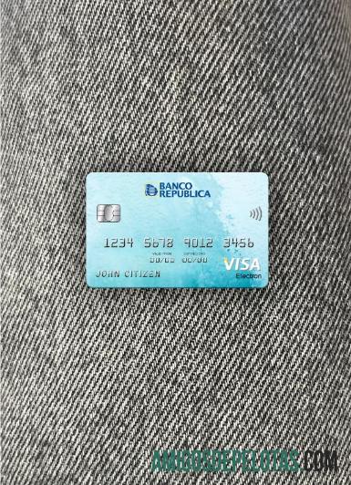Uruguay Banco De La Republica Oriental Del Uruguay bank visa electron kartu tampilan foto depan makering