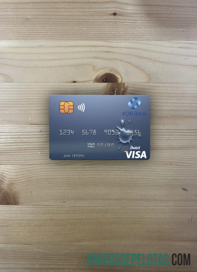 Uzbekistan KDB bank visa Debit kartu tampilan foto depan desain