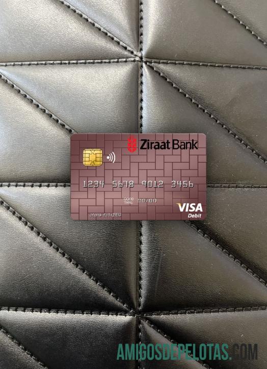 Uzbekistan Ziraat bank visa Debit kartu tampilan foto depan desain