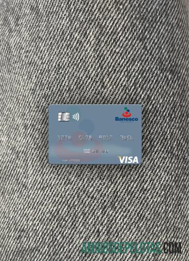 Venezuela Banesco Banco Universal visa kartu tampilan foto depan templat