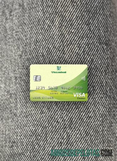 Vietnam Vietcombank visa electron kartu tampilan foto depan makering
