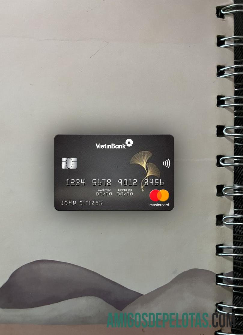 Vietnam Vietinbank mastercard tampilan foto depan templat