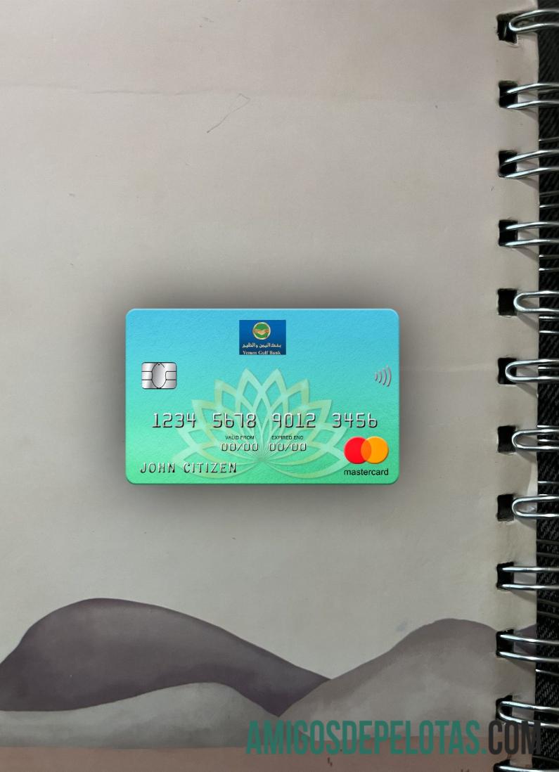 Yaman Gulf bank mastercard tampilan foto depan sampel