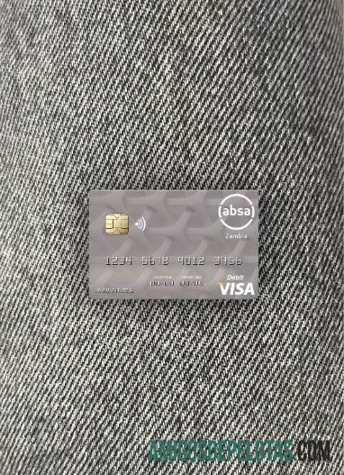 Zambia Absa bank Zambia Plc visa Debit kartu tampilan foto depan pratinjau