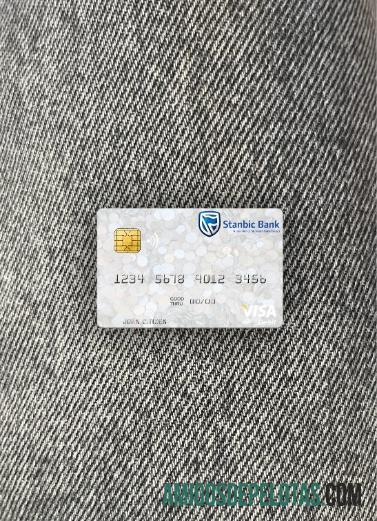 Zimbabwe Stanbic bank visa Debit kartu tampilan foto depan makering