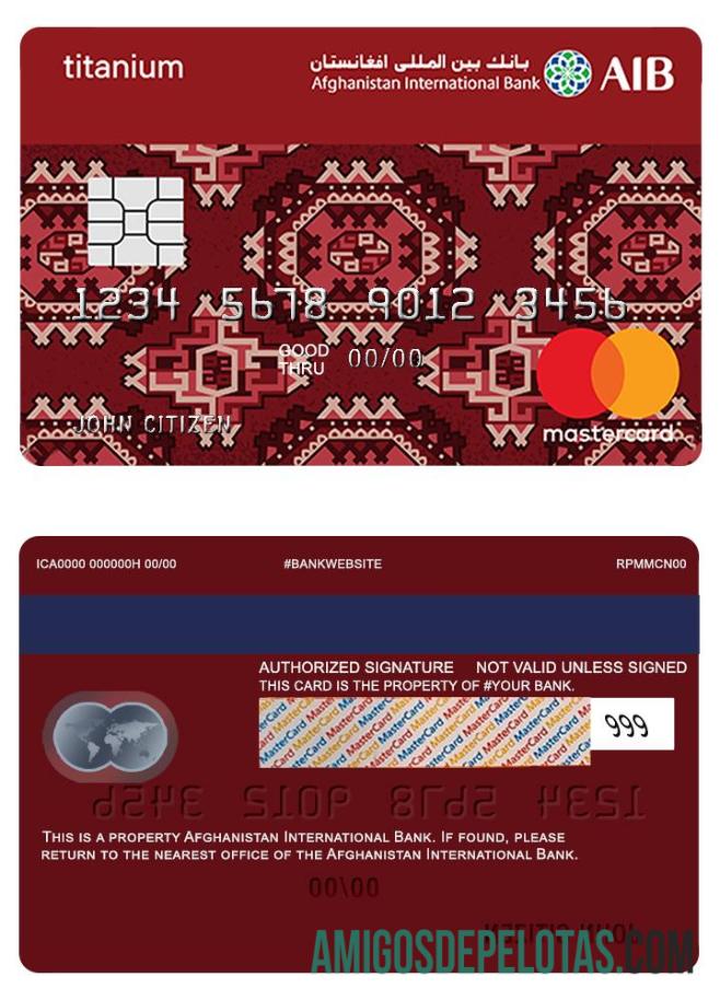 Afganistan AIB mastercard classic titanium desain