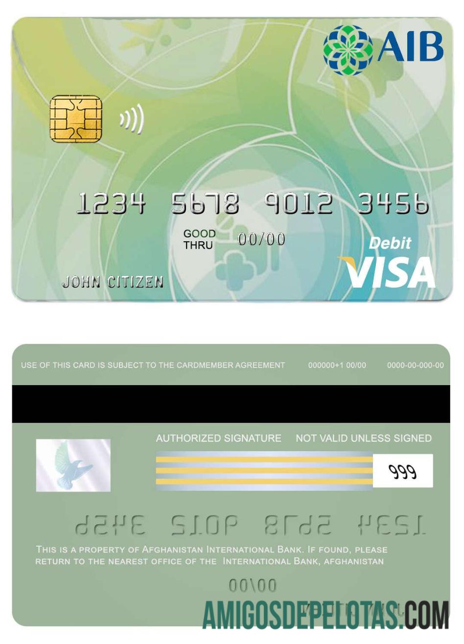 Afganistan International bank Debit visa makering