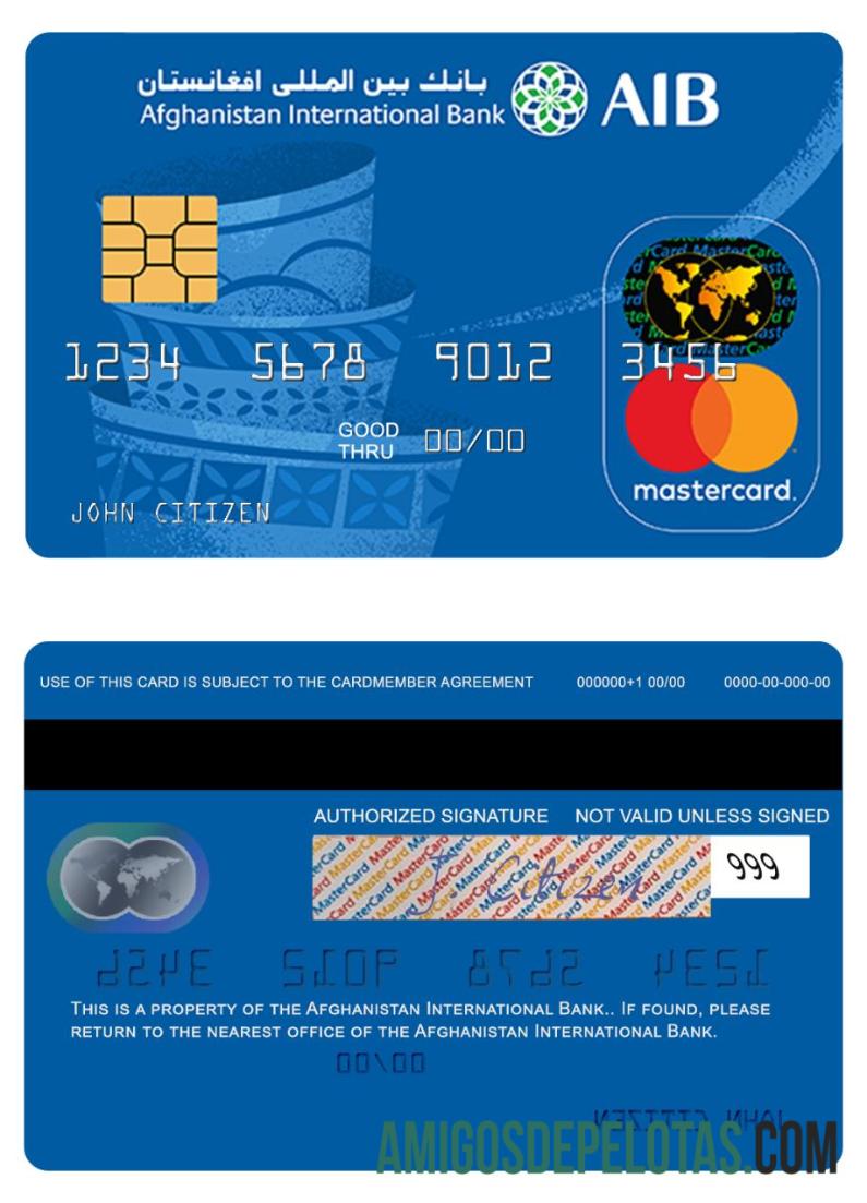 Afganistan International bank prepaid mastercard pratinjau