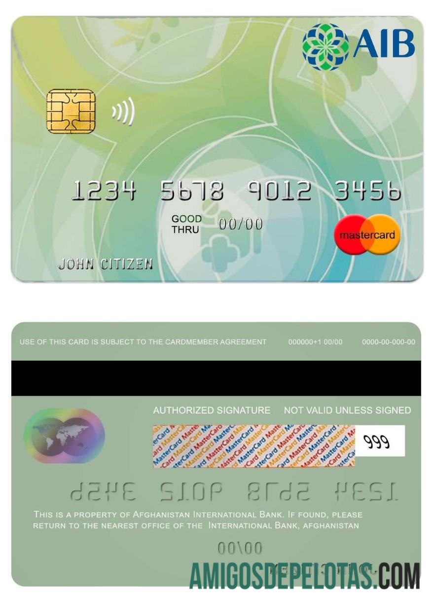 Afganistan International bank mastercard desain