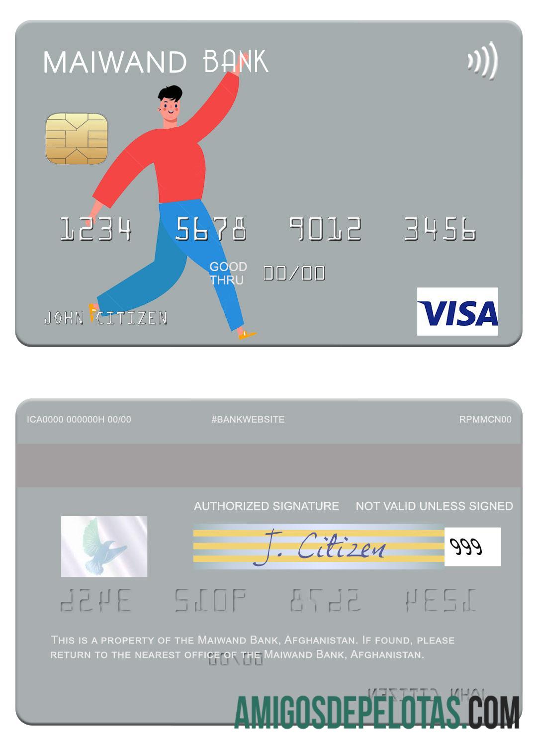 Afganistan Maiwand bank visa kartu pratinjau