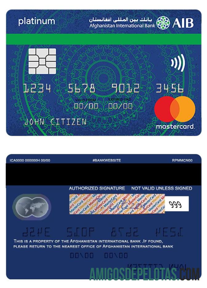 Afganistan international bank mastercard platinum islamic kartu makering