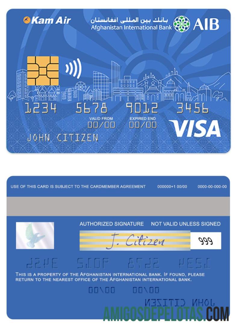 Afganistan international bank visa kartu makering