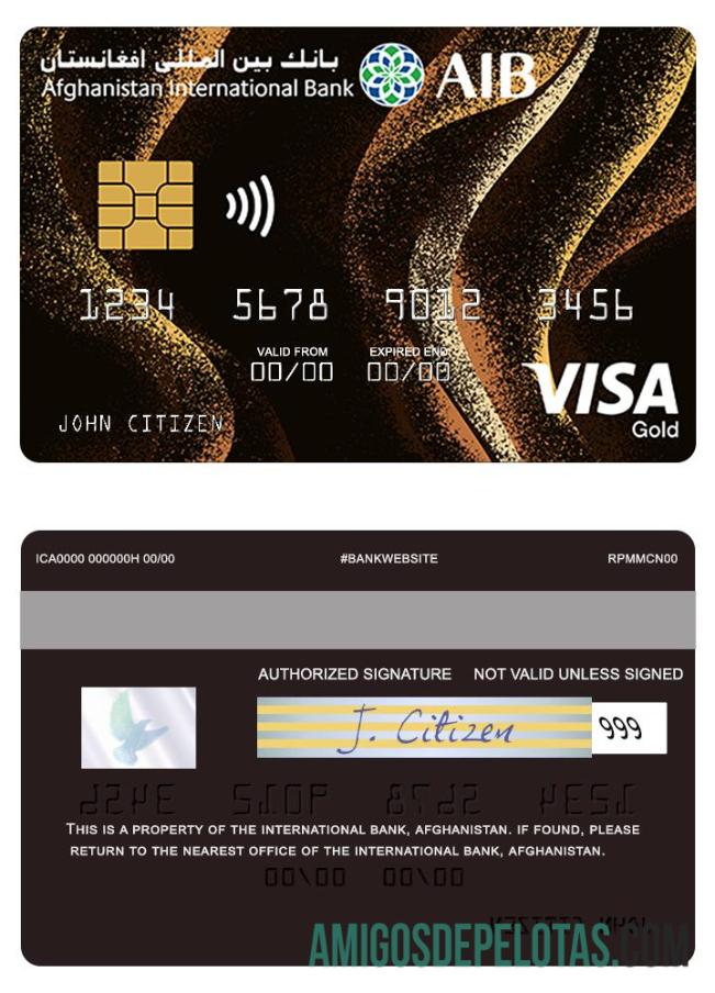 Afganistan international bank visa gold Kredit kartu makering