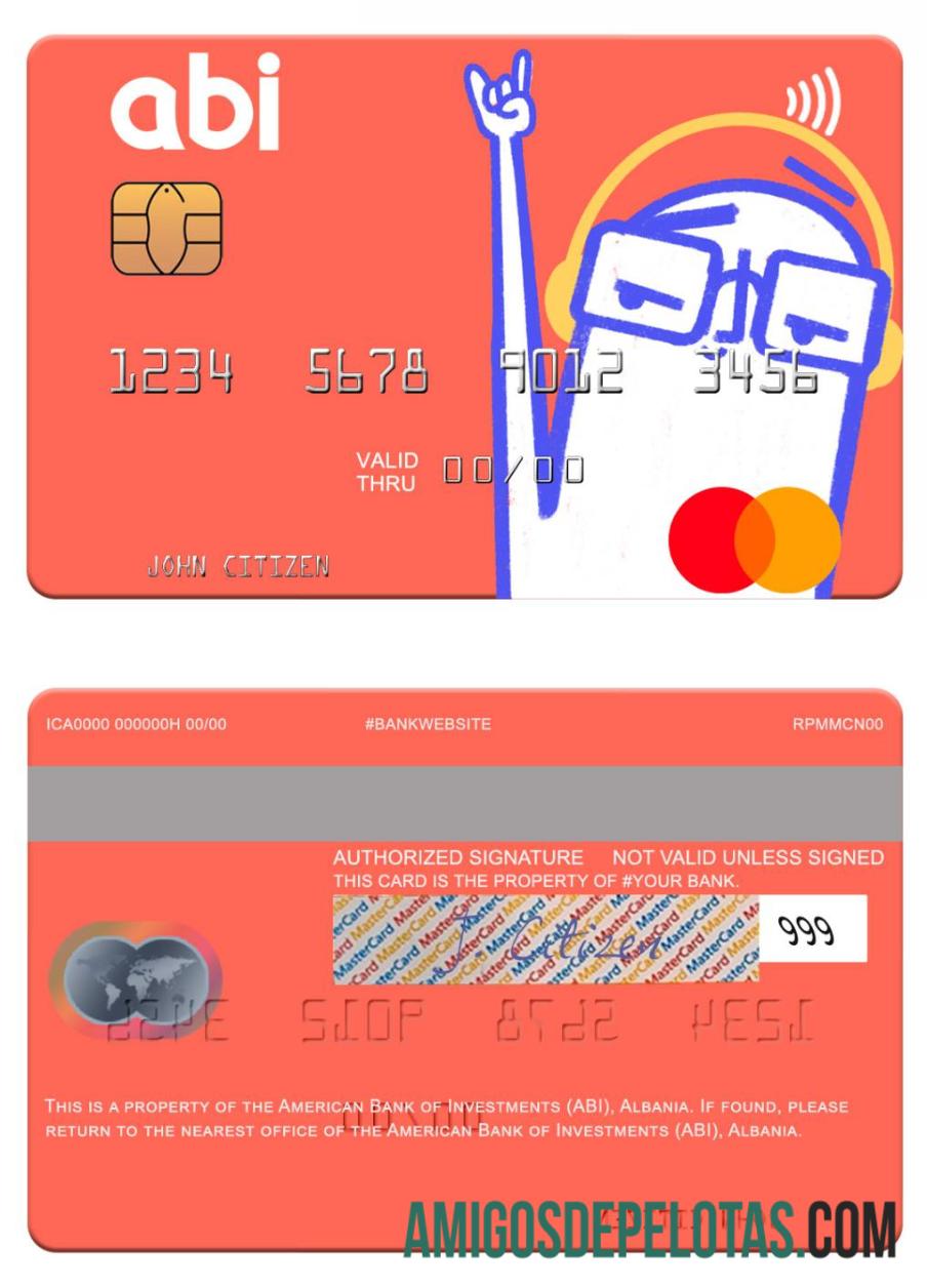 Albania American bank of Investments (ABI) mastercard pratinjau