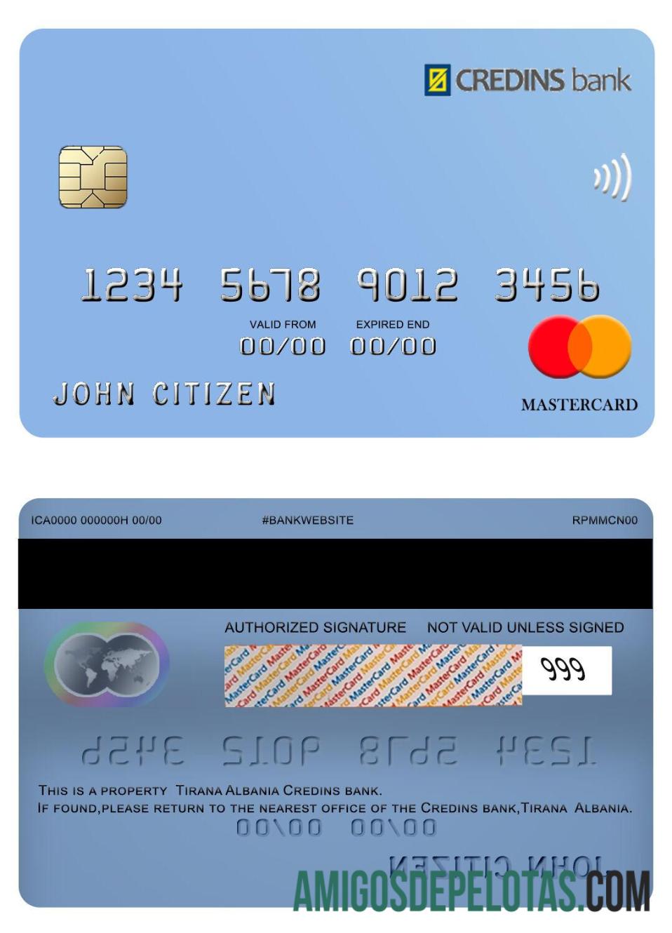 Albania Credins bank mastercard desain