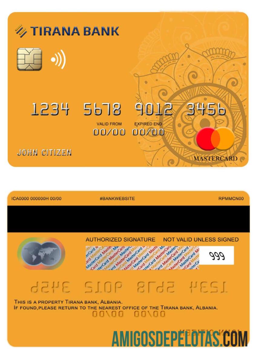 Albania Tirana bank mastercard makering