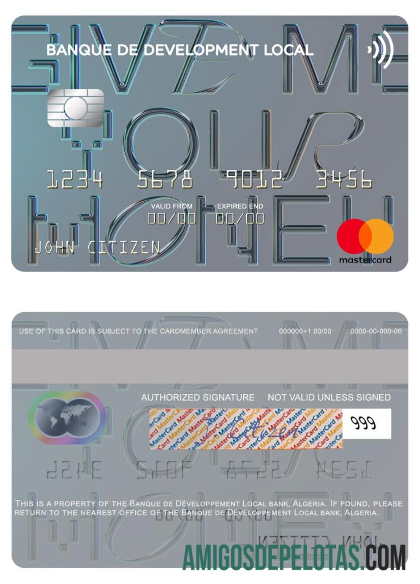 Aljazair Banque de De╠üveloppement Local mastercard pratinjau