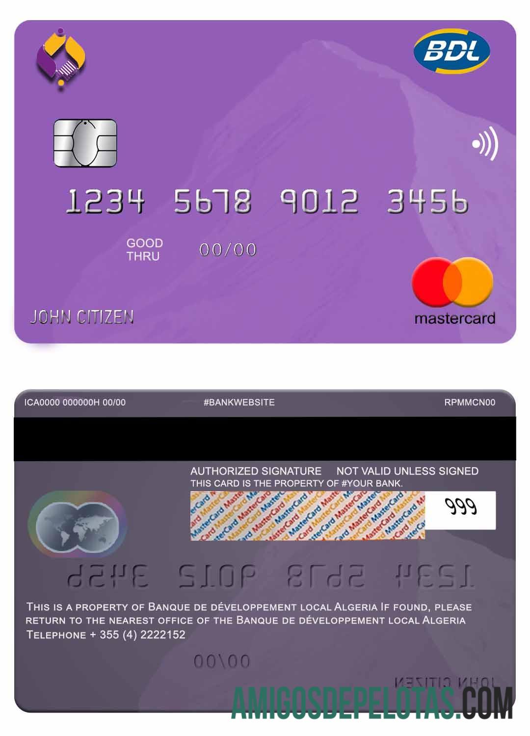 Aljazair Banque de developpement mastercard makering