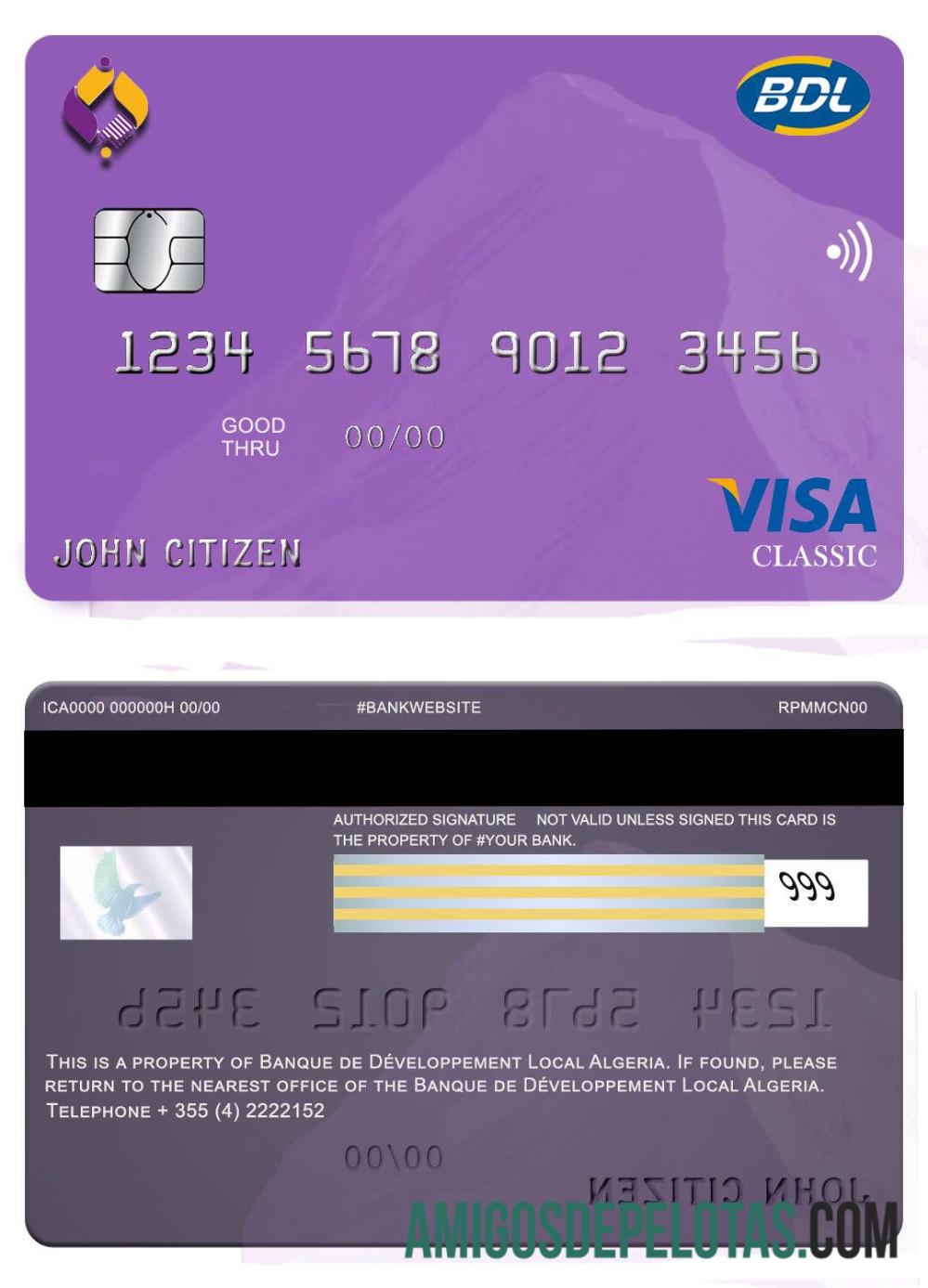 Aljazair Banque de developpement visa kartu desain