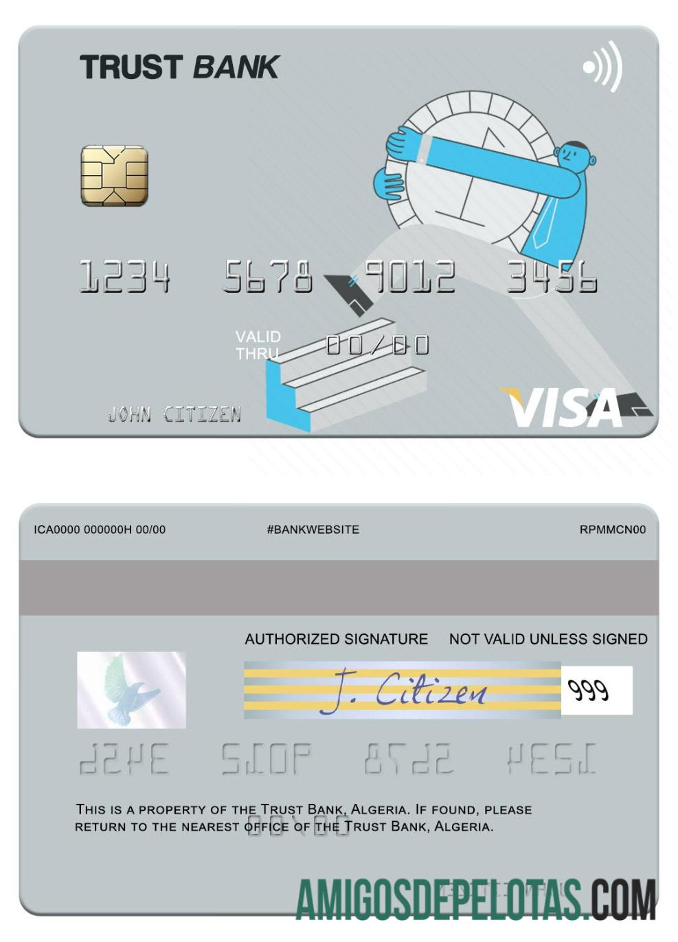 Aljazair Trust bank Alge╠üria visa kartu desain