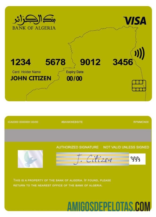 Aljazair bank of Aljazair visa kartu pratinjau