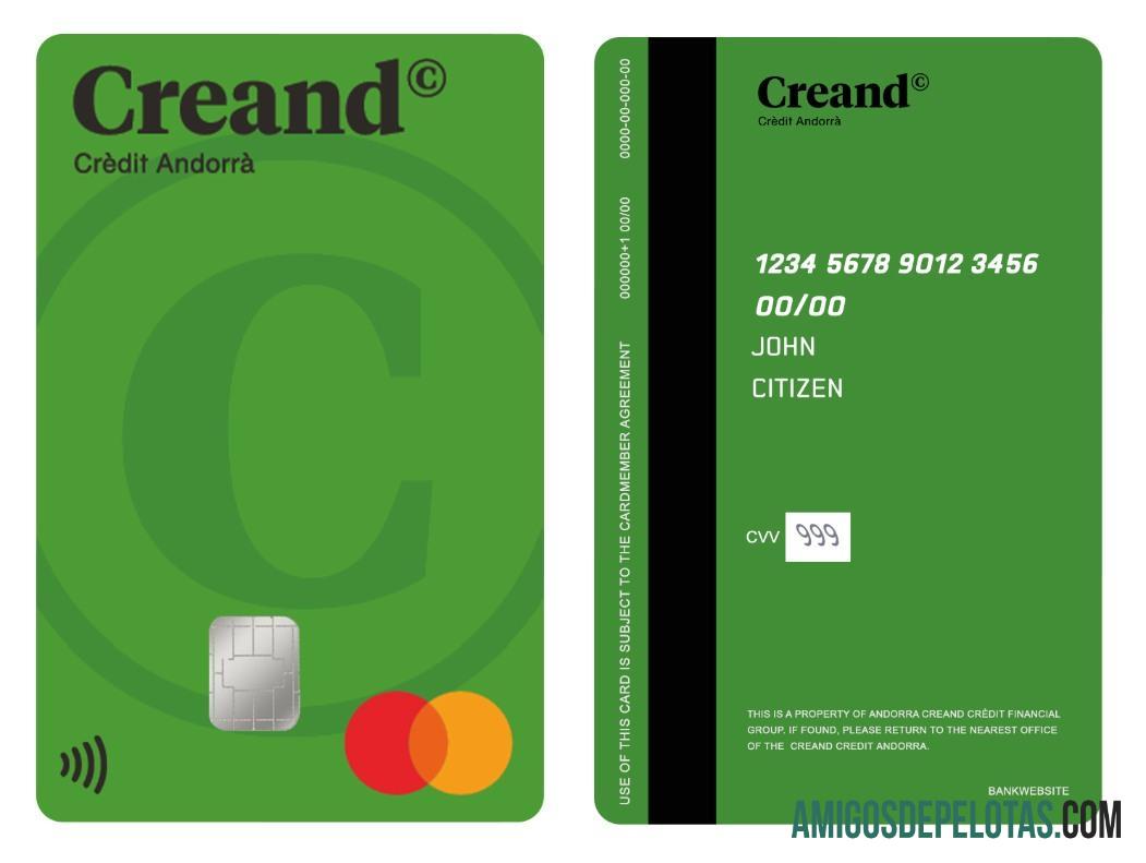 Andorra Creand Cre╠Çdit Financial Group vertical mastercard sampel
