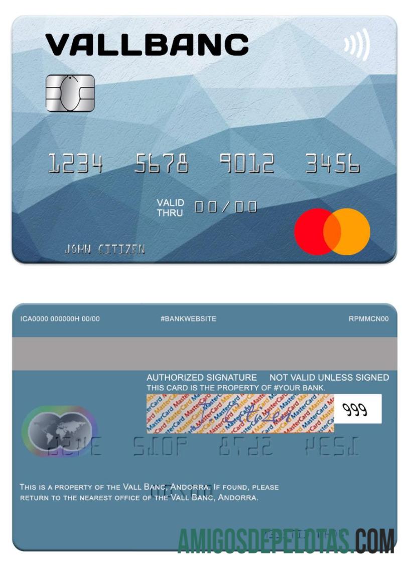 Andorra Vall Banc mastercard desain