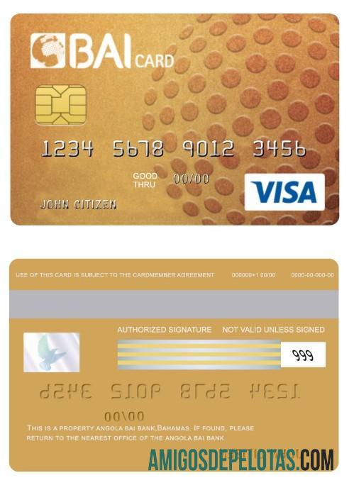 Angola Bai bank gold Kredit visa kartu templat
