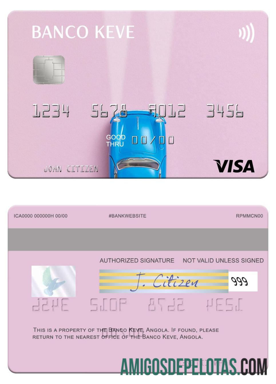 Angola Banco Keve visa kartu desain