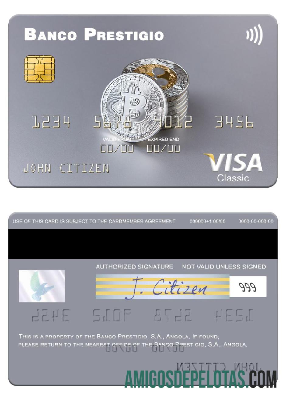 Angola Banco Prestigio, S.A. visa kartu desain