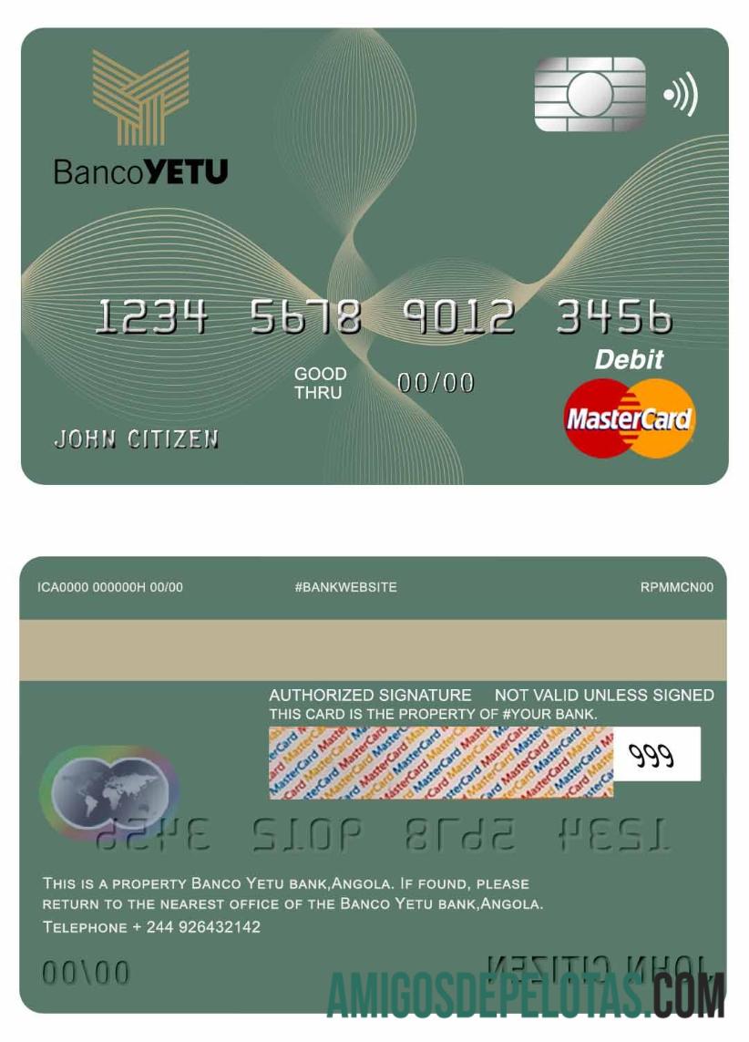 Angola Banco Yetu bank master Debit kartu makering